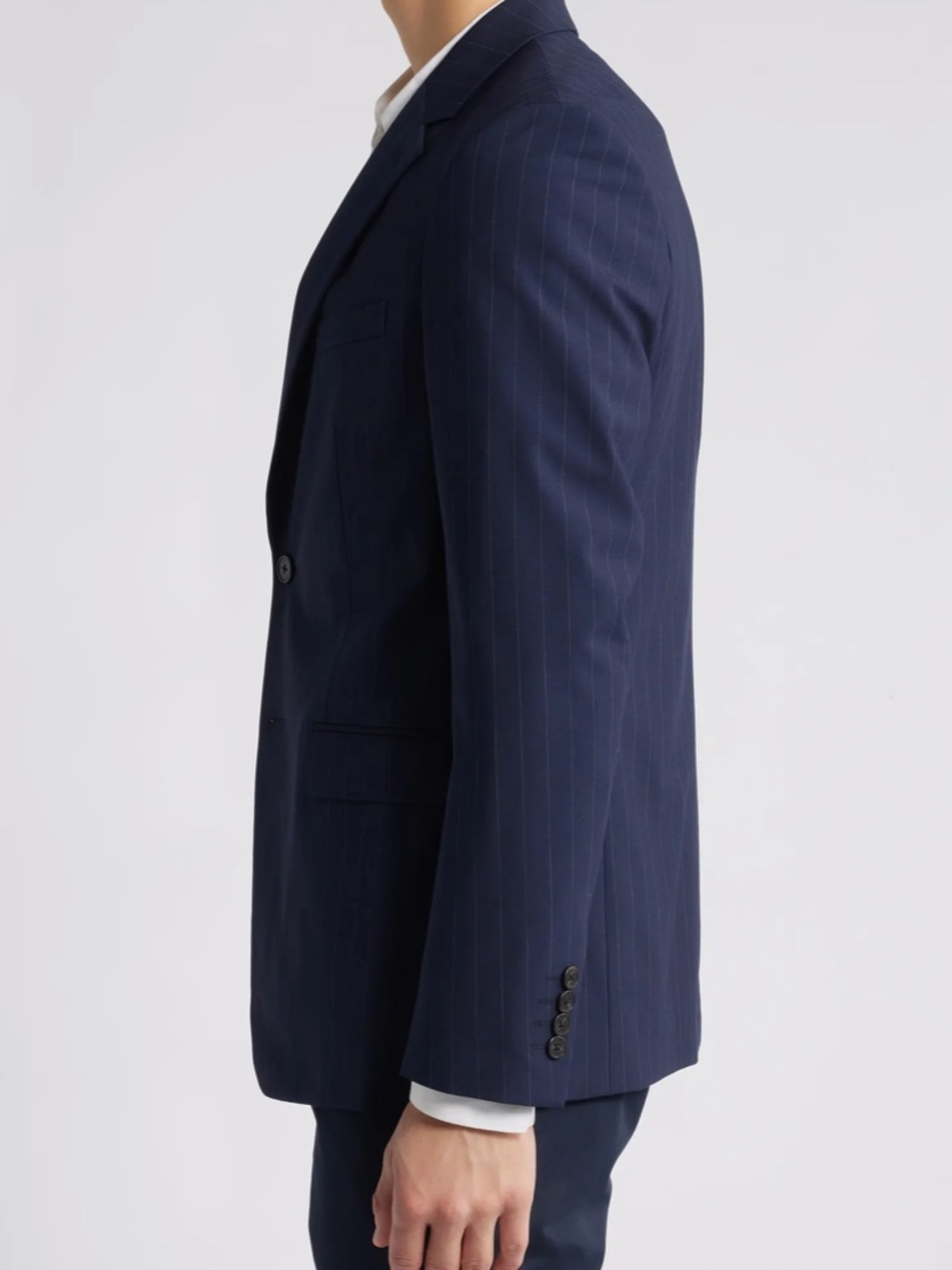 New Theory Chambers Pinstripe Wool Blend Blazer (Size: 38R) - Picture 9 of 12